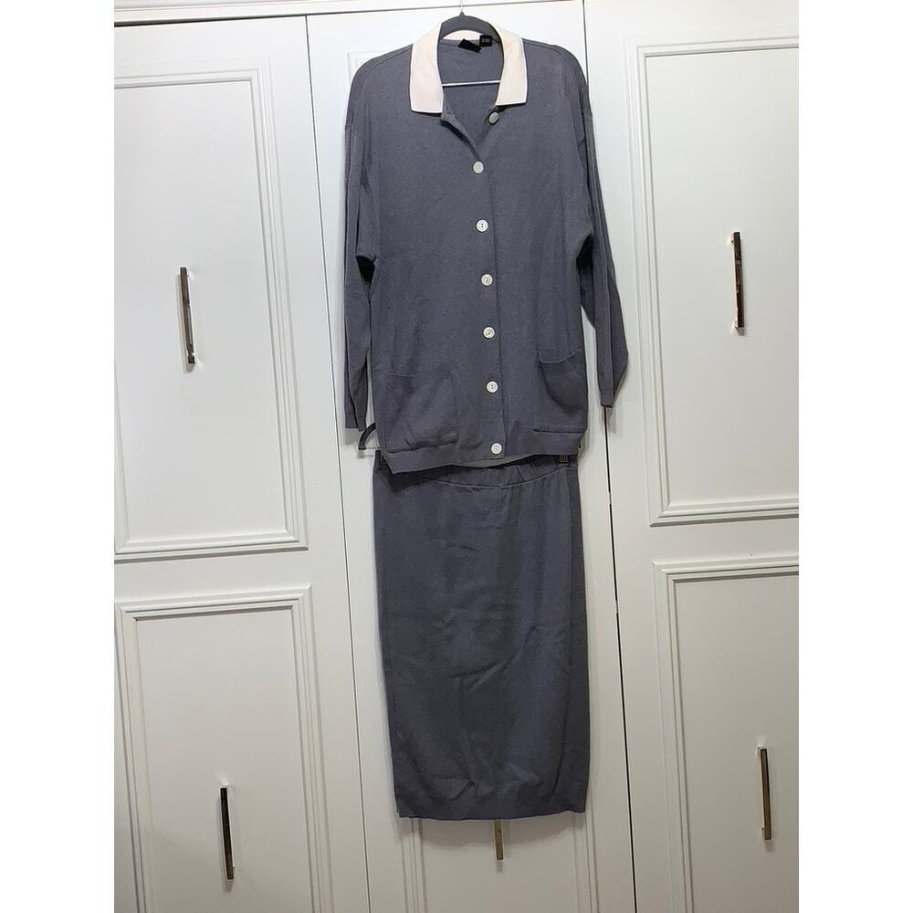 Lizsport Women's Lounge Set Gray Long Sleeve Size Large Casual Fall Outfit